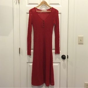 Sparrow Anthropologie Red Sweater Dress